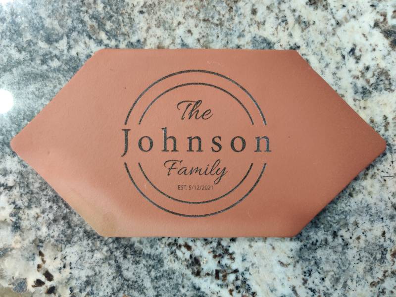 Elongated Hexagon Custom Family Name Garden Stone